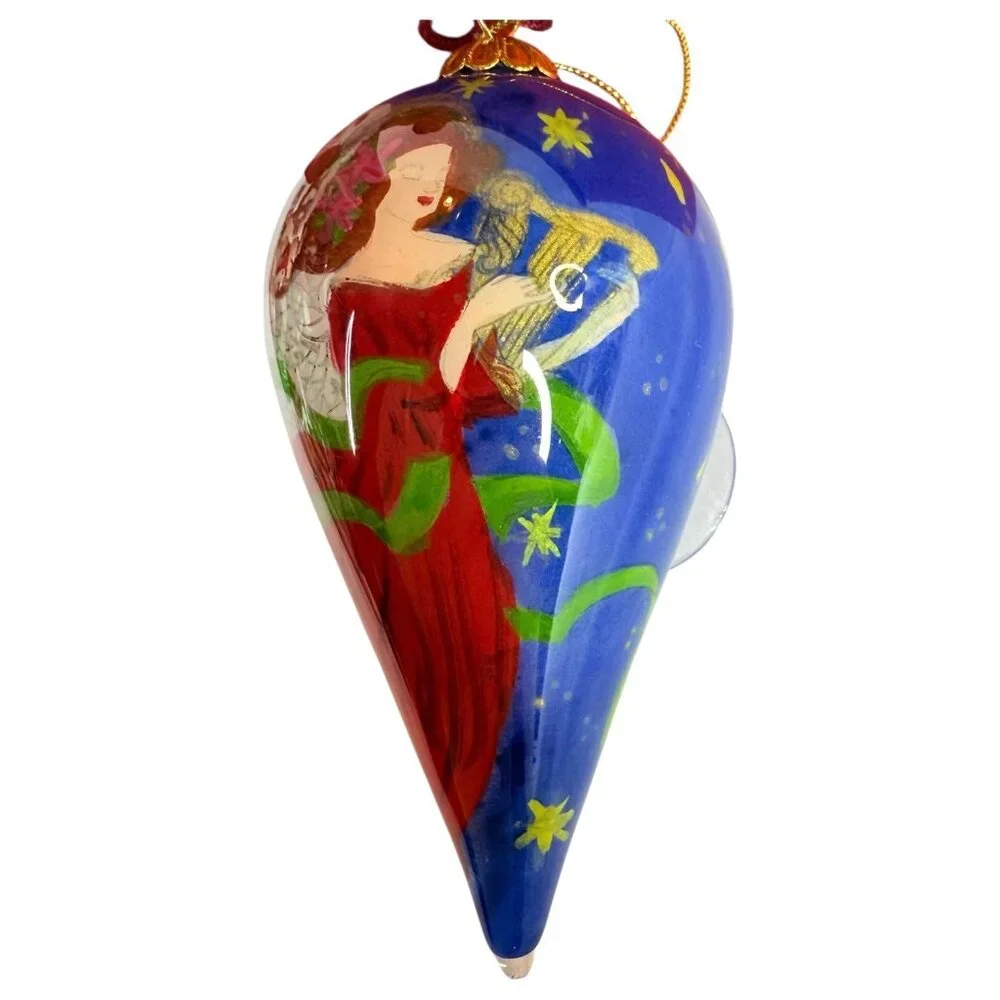 Pier 1 Imports Li Bien Angel With Harp Christmas Ornament 2010 In Red Box